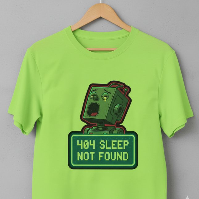 404 Sleep Not Found – Funny Tech Pixel Robot T-Shirt (Creator Uploaded)