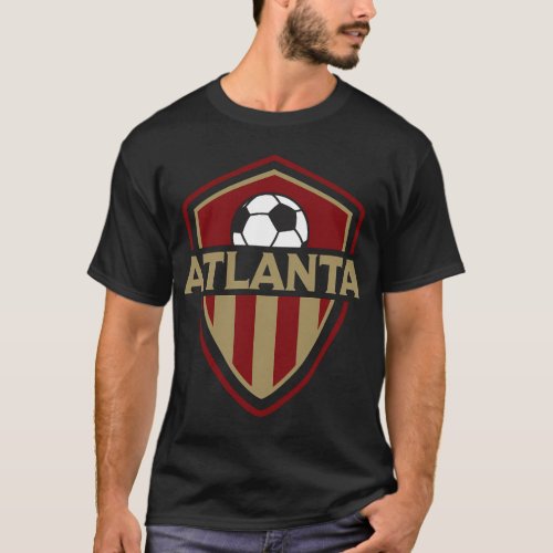 404 United Atlanta Soccer Ball Badge Jersey T_Shirt