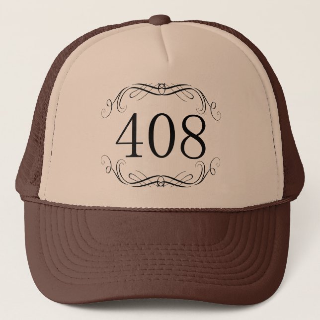408 Area Code Trucker Hat (Front)