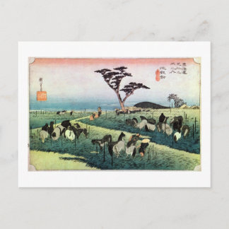 40. 池鯉鮒宿, 広重 POSTCARD
