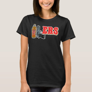 Cool Mens Black 49ers 40 OZ 9MM Gold Gun Active T-Shirt for Sale