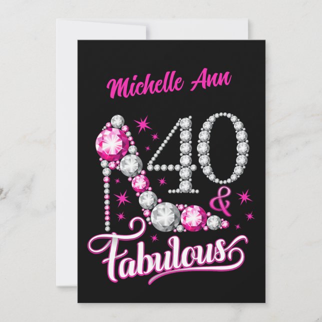 40 and Fabulous, 40th Birthday, any name, editable Holiday Card (Front)