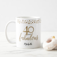 40 and Fabulous 40th birthday confetti gold