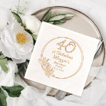 40 and Fabulous 40th Birthday Party  Foil Napkins<br><div class="desc">Elegant typography design "40 and Fabulous" 40th birthday party design featuring a rose outline circular frame.</div>