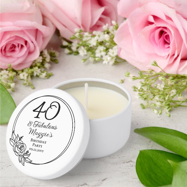 40 and Fabulous 40th Birthday Party  Mini Candle Favors (Insitu (Wedding))