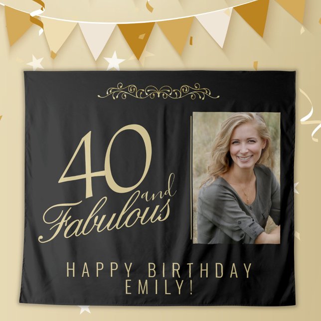 40 and Fabulous 40th Birthday Photo Backdrop (Creator Uploaded)