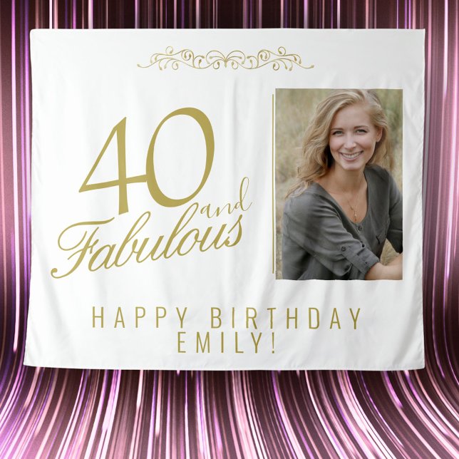 40 and Fabulous 40th Birthday Photo Backdrop (Creator Uploaded)
