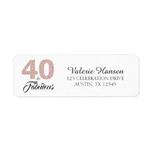 40 and Fabulous 40th Birthday Return Address Label