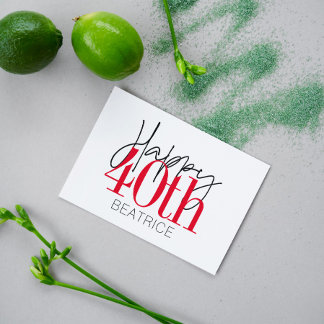 40 and Fabulous 40th Birthday Script Card