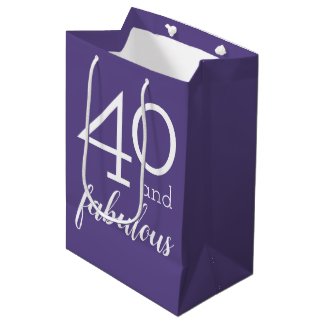 40 and Fabulous 40th Birthday Violet Gift Bag
