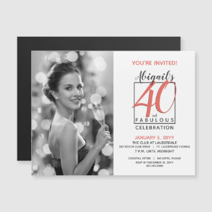 40 and Fabulous (Any Birthday) Celebration 🎂 Magnetic Invitation