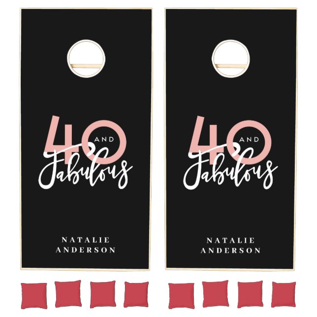 40 and fabulous birthday celebration cornhole set (Set)