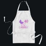 40 And Fabulous Birthday Gifts (Plum) Adult Apron<br><div class="desc">A pretty birthday gift has a lovely purple butterfly,  perfect for women celebrating their special day!</div>