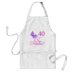 40 And Fabulous Birthday Gifts (Plum) Adult Apron