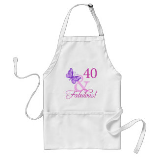 40 And Fabulous Birthday Gifts (Plum) Adult Apron