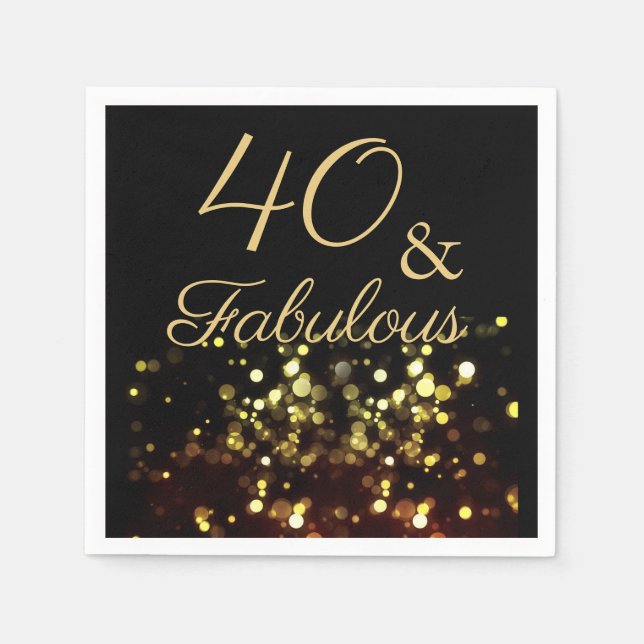 40 and Fabulous Birthday Napkins (Front)