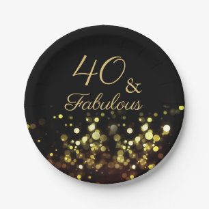 40 and Fabulous Birthday Paper Plates