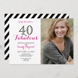 40 and Fabulous Birthday Party Invitation