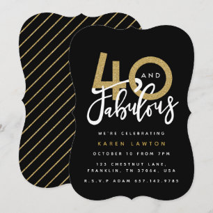 40 and fabulous birthday party invitation