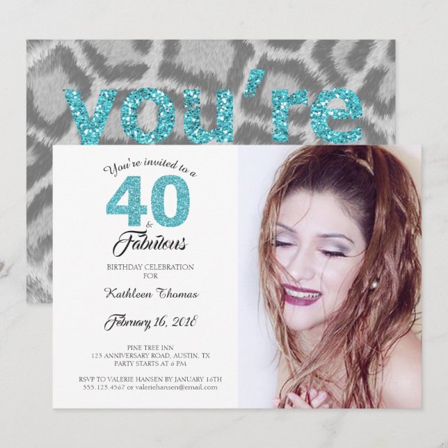 40 and Fabulous Birthday Party Photo Invitation (Front/Back)