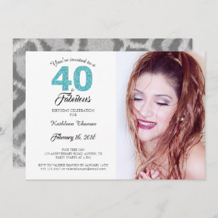 40 and Fabulous Birthday Party Photo Invitation