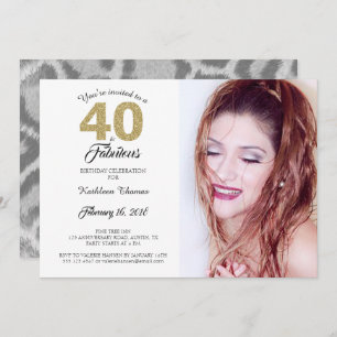 40 and Fabulous Birthday Party Photo Invitation