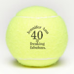 40 and Fabulous Birthday Personalized Funny Tennis Balls<br><div class="desc">Personalized 40 and Fabulous funny quote on a funny custom tennis ball that works for any age at all, for your best friend or family member who is fabulous at tennis, or just wonderful at life in general - is a great inspirational pick-me-up to cheer up your playing partner. Customize...</div>