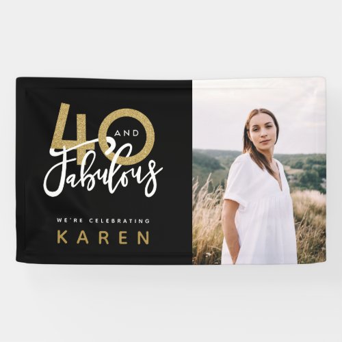 40 and fabulous birthday photo banner
