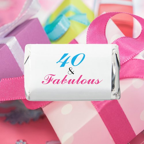 40 and Fabulous Birthday Pink Blue Hersheys Miniatures