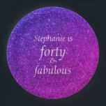 40 And Fabulous Birthday Pink Purple Glitter Cool Paper Plates<br><div class="desc">Designed with pretty,  girly and beautiful pink purple glittery background and personalized text template for name which you can edit,  this is perfect for the 40th birthday celebrations!</div>