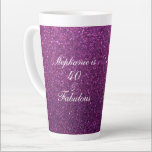 40 And Fabulous Birthday Pink Purple Glitter Girly Latte Mug<br><div class="desc">Designed with pretty,  girly and beautiful pink purple glittery background and personalized text template for name which you can edit,  this is perfect for the 40th birthday celebrations or gift!</div>