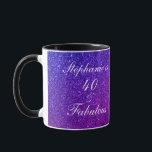 40 And Fabulous Birthday Pink Purple Glitter Ombre Mug<br><div class="desc">Designed with pretty,  girly and beautiful pink purple glittery background and personalized text template for name which you can edit,  this is perfect for the 40th birthday celebrations or gift!</div>