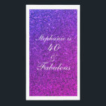 40 And Fabulous Birthday Pink Purple Glitter Ombre Paper Guest Towels<br><div class="desc">Designed with pretty,  girly and beautiful pink purple glittery background and personalized text template for name which you can edit,  this is perfect for the 40th birthday celebrations!</div>