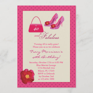 40 and Fabulous Fashion Birthday Invitation