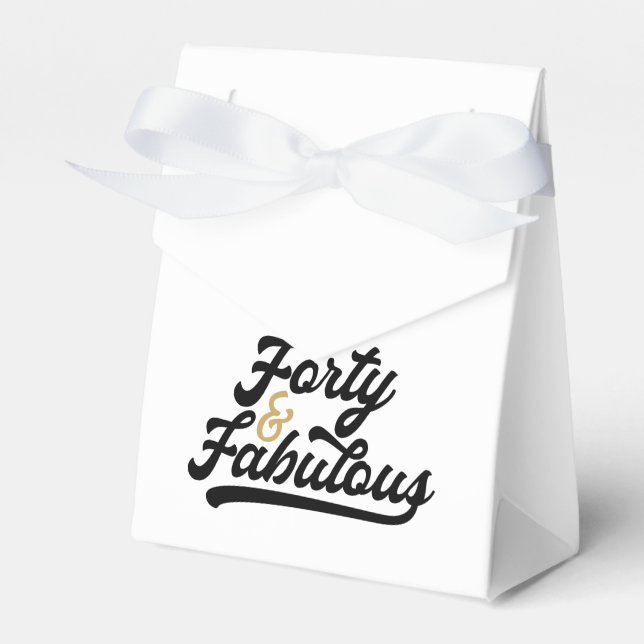 40 and fabulous  favor box (Front Side)
