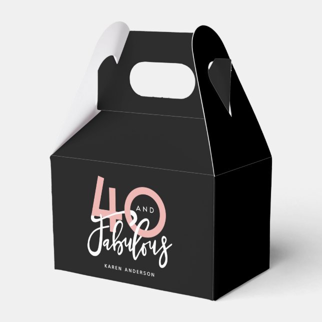 40 and fabulous  favor box (Front Side)