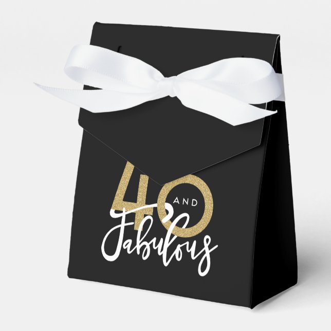 40 and fabulous  favor boxes (Front Side)