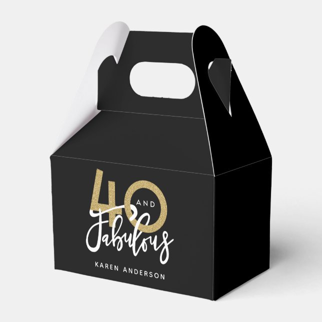 40 and fabulous  favor boxes (Front Side)