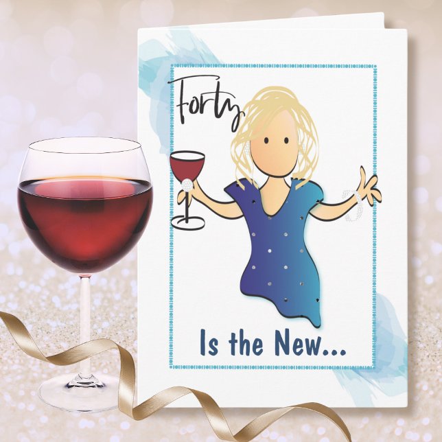 40 and Fabulous Female Cartoon Classy Birthday Card (Creator Uploaded)