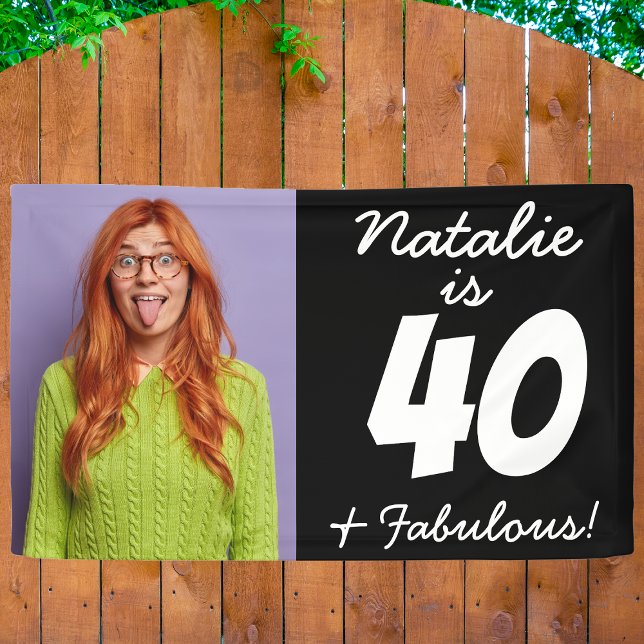 40 And Fabulous Funny Personalized Photo Birthday Banner (Creator Uploaded)