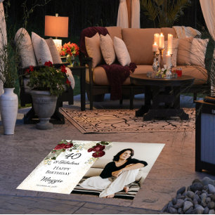 40 and Fabulous Glam Rose Floral Birthday Party Floor Decals