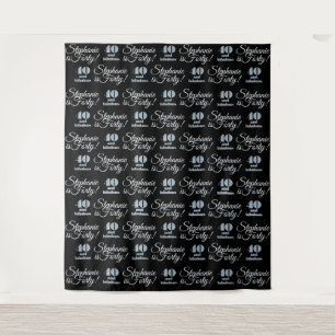40 and Fabulous Glitter Backdrop Step and Repeat