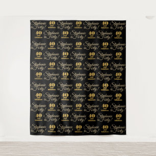 40 and Fabulous Glitter Backdrop Step and Repeat