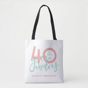 40 and fabulous gold & black birthday party  tote 
