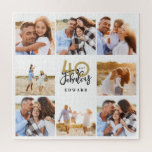 40 and fabulous gold black photo birthday  jigsaw puzzle<br><div class="desc">Celebrate your 40th birthday in style with these black and gold effect 40th birthday design. A modern design with script text and bold graphics. Change the color to customize. Part of a collection.</div>