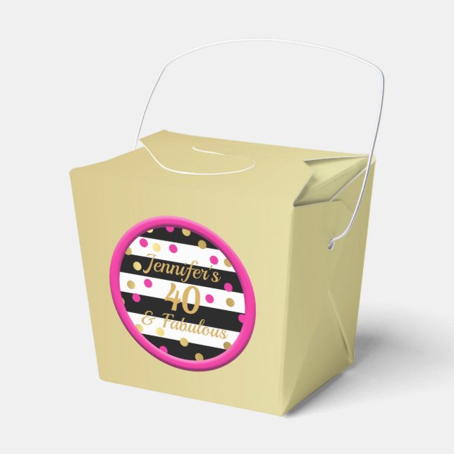 40 and Fabulous Gold Chinese Food Boxes (Front Side)