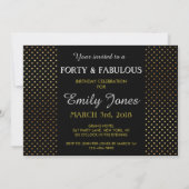 40 and Fabulous Gold Foil Birthday Invitation (Back)