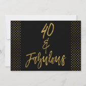 40 and Fabulous Gold Foil Birthday Invitation (Front)