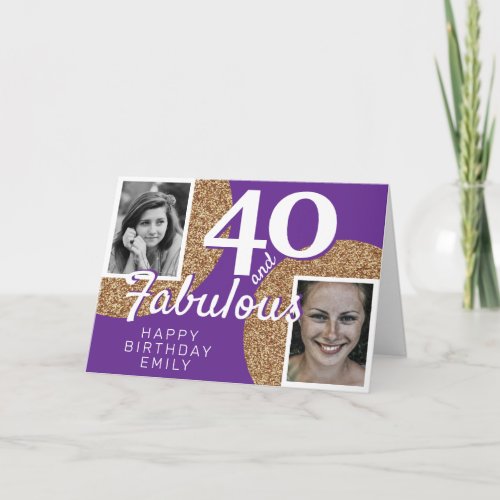 40 and Fabulous Gold Glitter 2 Photo 40th Birthday