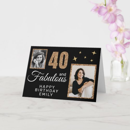 40 and Fabulous Gold Glitter 2 Photo 40th Birthday